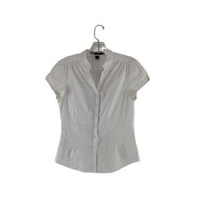 Express Design Studio Polka Dot Cap Sleeve Pleat Blouse Y2K Women Size S